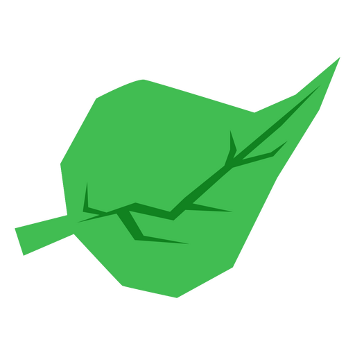 Grünes handgeschnittenes Blatt PNG-Design