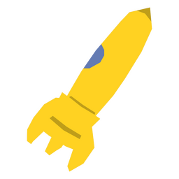 Yellow rocket flat PNG Design