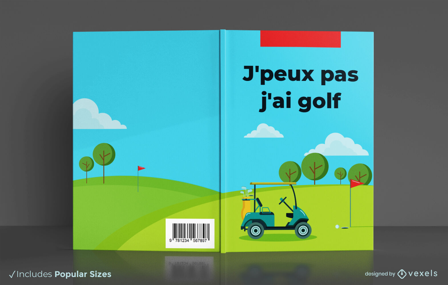 Diseño de portada de libro de registro de puntaje deportivo de golf