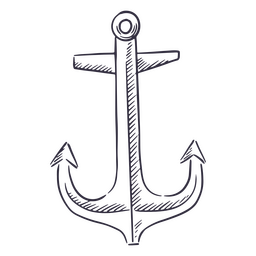 Dibujo dibujado a mano de ancla Diseño PNG