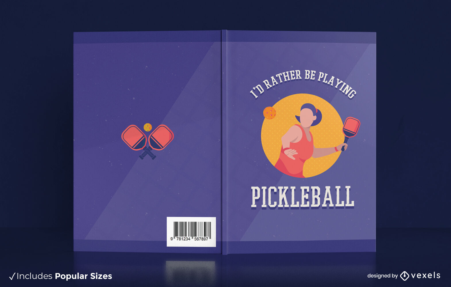 Diseño de portada de libro deportivo Pickleball