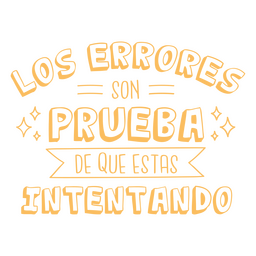 Distintivo de citação de escola motivacional espanhol de erros Desenho PNG Transparent PNG