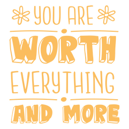 Worth motivational educational school quote badge PNG Design
