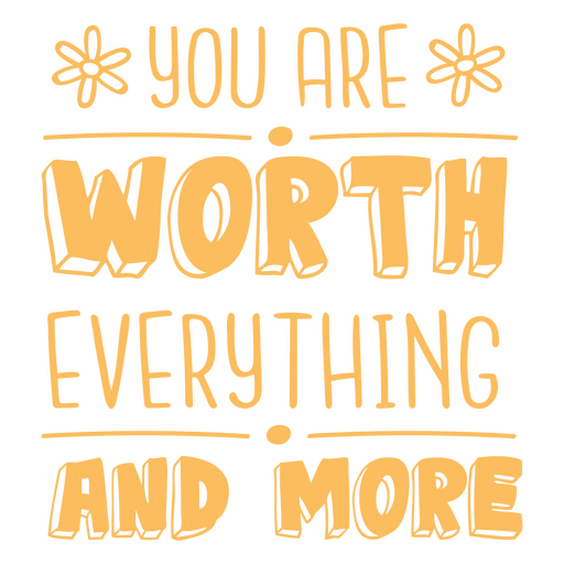 Worth motivational educational school quote badge PNG Design