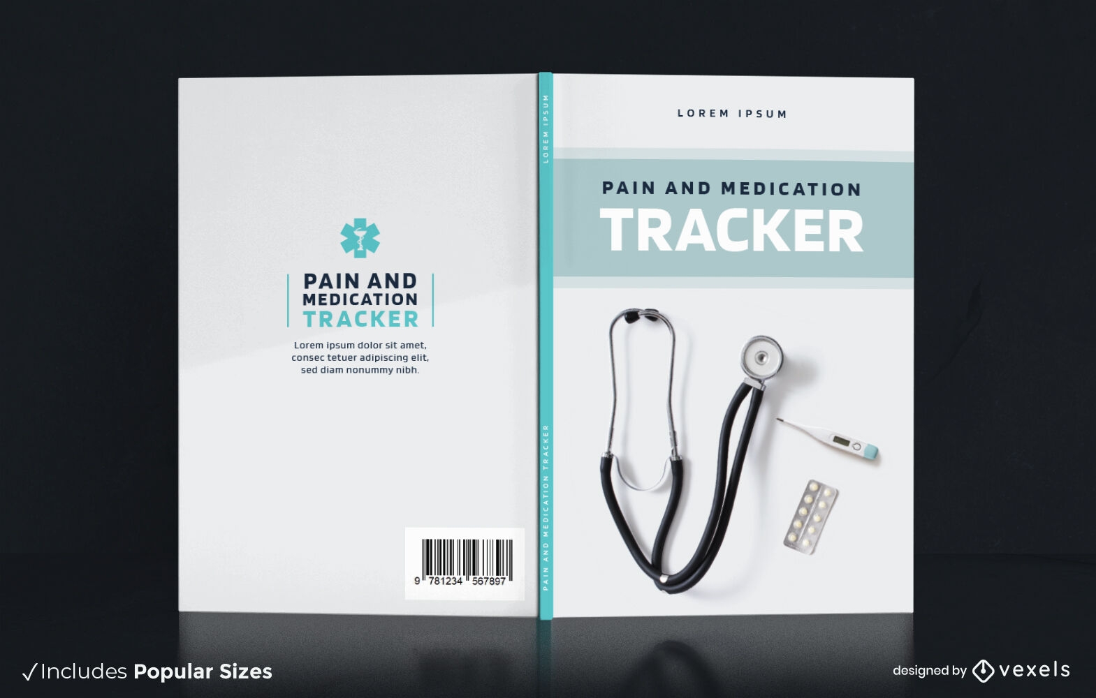 Buchcover-Design f?r Medizin-Schmerz-Tracker