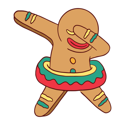 Gingerbread cookie man dabbing PNG Design