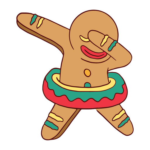 Homem de biscoito de gengibre esfregando Desenho PNG