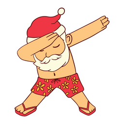 Dabbing de papai noel de verão Desenho PNG