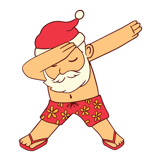 Dabbing de papai noel de verão Desenho PNG