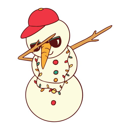 Snowman dabbing PNG Design