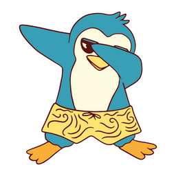 Dabbing de pinguim de verão Desenho PNG