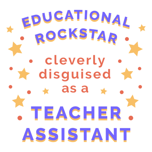 Distintivo de citação rockstar educacional assistente do professor