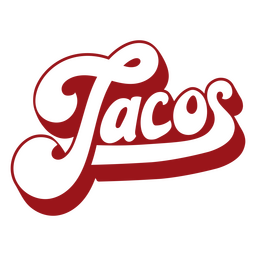 Tacos red retro word PNG Design