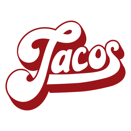 Palavra retrô vermelha de tacos Desenho PNG