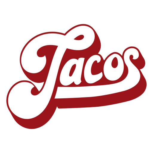Tacos rotes Retro-Wort PNG-Design