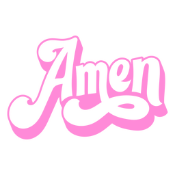 Amen word pink lettering PNG Design