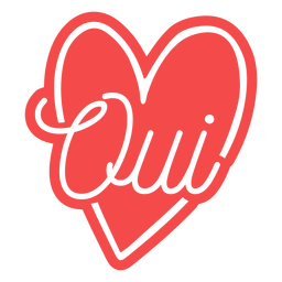 Oui french heart PNG Design