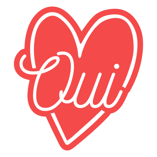 Oui french heart PNG Design