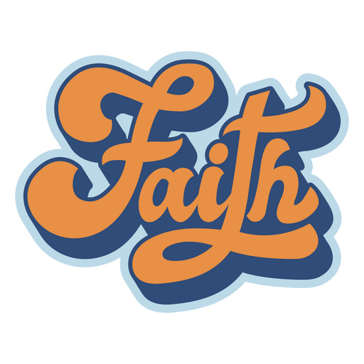 Faith retro orange lettering