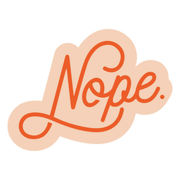 No, letras de palabras naranjas Diseño PNG