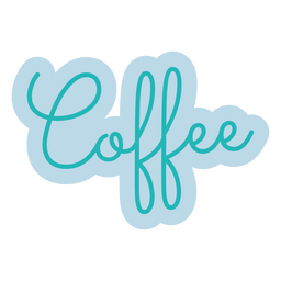 Coffee blue word lettering PNG Design Transparent PNG