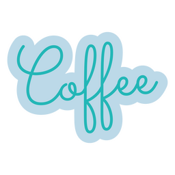 Kaffeeblaue Wortbeschriftung PNG-Design