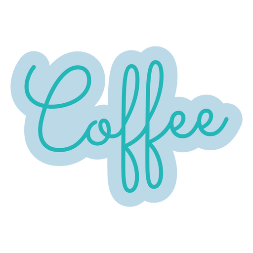Kaffeeblaue Wortbeschriftung PNG-Design