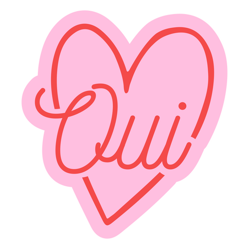 Oui coração rosa Desenho PNG