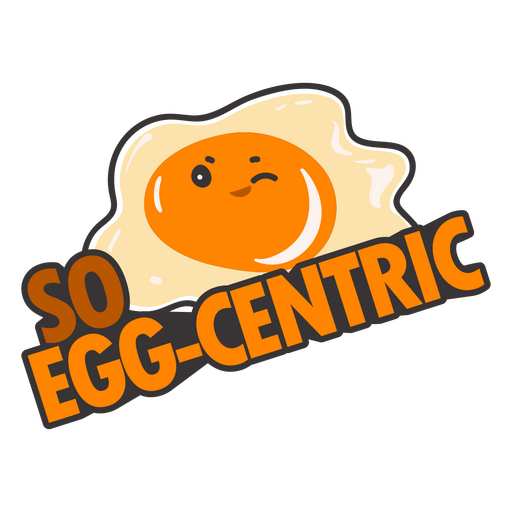 Egg-centric pun quote badge PNG Design