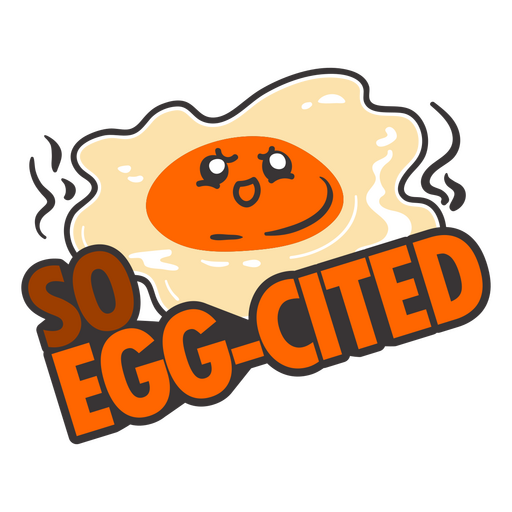 Egg-cited quote badge PNG Design