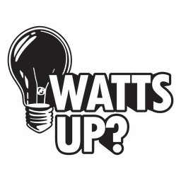 Distintivo de cotação Watts up Desenho PNG