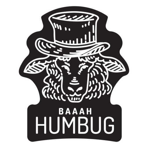 Humbug funny quote badge PNG Design