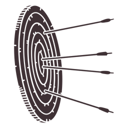 Objetivo de tiro con arco detallado con flechas
