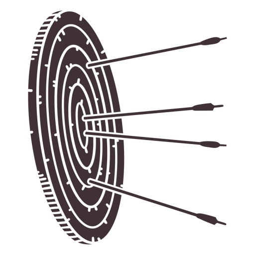 Detaillierte Bogenschießscheibe mit Pfeilen PNG-Design