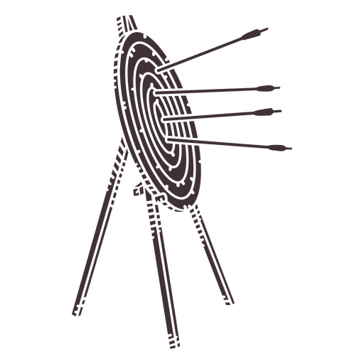 Standing Archery Target Sideview PNG Design