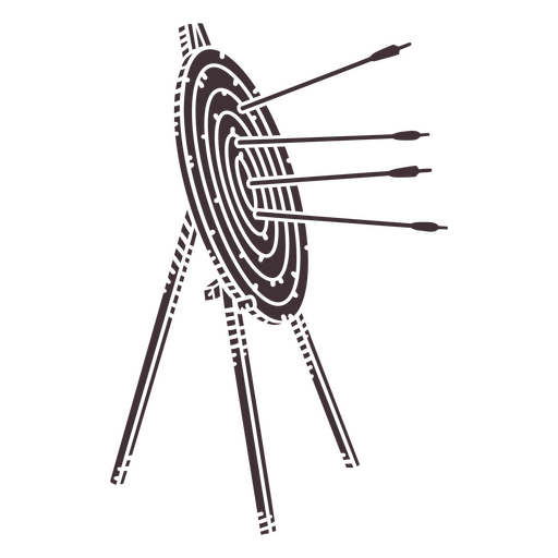 Vista lateral do alvo de tiro com arco em pé Desenho PNG