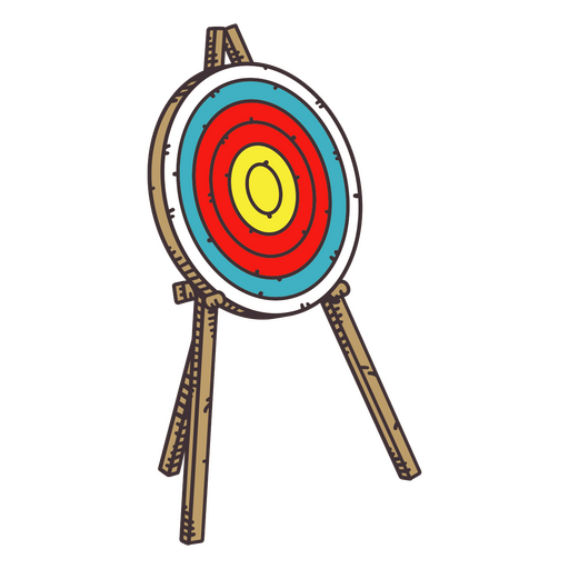 Trazo de color de objetivos de tiro con arco Diseño PNG