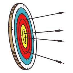 Archery target profile color stroke PNG Design
