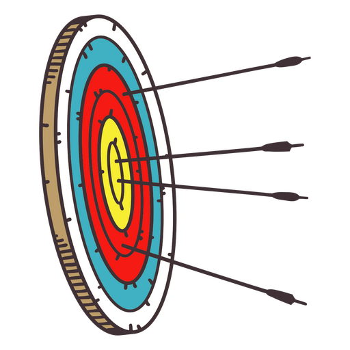 Traço de cor de perfil de alvo de tiro com arco Desenho PNG