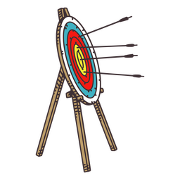 Archery target with arrows color stroke Transparent PNG