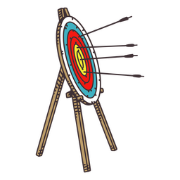 Bogenschießziel mit Pfeilfarbstrich PNG-Design