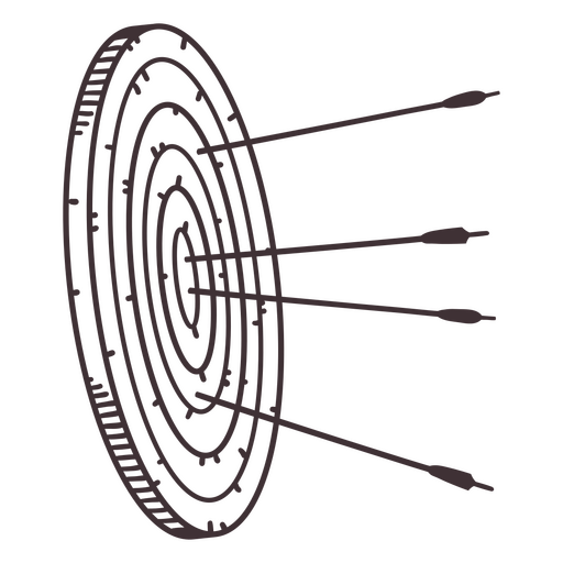 Esporte de tiro com arco de alvo de seta Desenho PNG