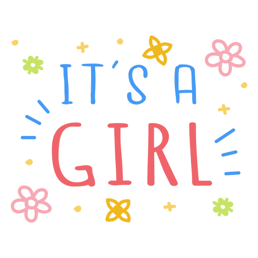 It's a girl doodle quote PNG Design