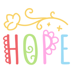 Hope doodle colorful quote PNG Design Transparent PNG