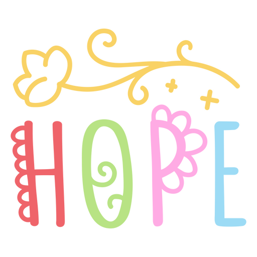 Hope doodle colorful quote PNG Design