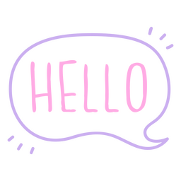 Hallo rosa Textblase PNG-Design