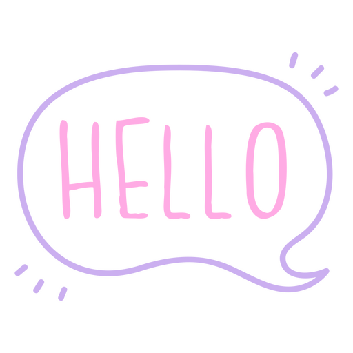 Hello pink text bubble PNG Design