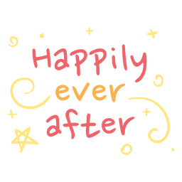 Felizes para sempre após citação de doodle Desenho PNG