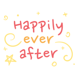 Happily ever after doodle quote PNG Design