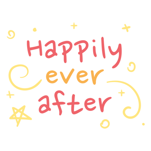 Happily ever after doodle quote PNG Design